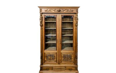 French Renaissance Revival Walnut Bookcase